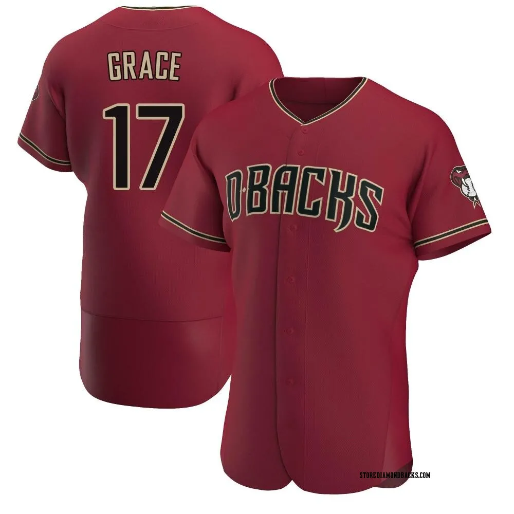 #17 Mark Grace Men's Arizona Diamondbacks Authentic Crimson Alternate ...