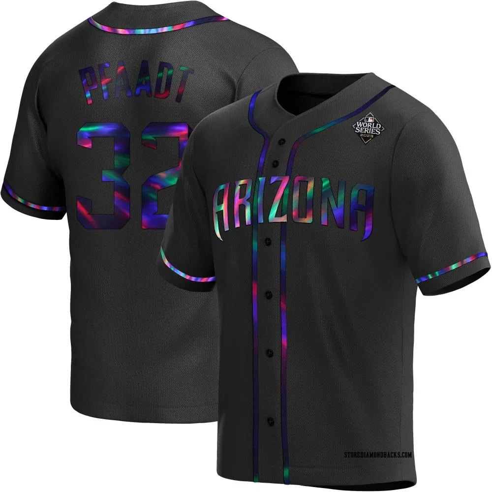 #32 Brandon Pfaadt Men's Arizona Diamondbacks Black Holographic Replica ...